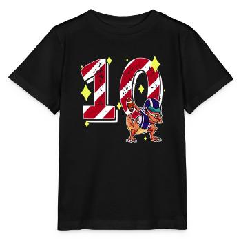 10 ans Dinosaure Football Américain 10ème B-day - T-shirt bio MINI CREATOR Stanley/Stella Enfant - noir - Devant - Mikhail (115cm)