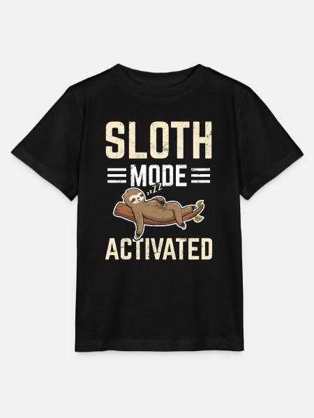 Sloth Mode Activated Funny Sloth Lovers Sleeping L - Stanley/Stella Kinder T-Shirt MINI CREATOR - Schwarz