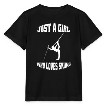 Skifahrerin Mädchen Wintersport Ski Skifahren Frau - Stanley/Stella Kinder T-Shirt MINI CREATOR  - Schwarz - Vorne - Mikhail (115cm)