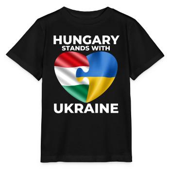 Ungarn unterstützt die Ukraine - Stanley/Stella Kinder T-Shirt MINI CREATOR  - Schwarz - Vorne - Mikhail (115cm)