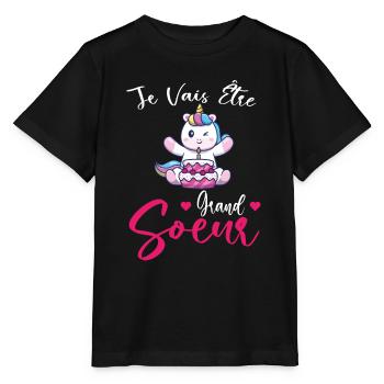 Je Vais Être Grand Soeur - T-shirt bio MINI CREATOR Stanley/Stella Enfant - noir - Devant - Mikhail (115cm)