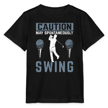 May Spontaneously Swing Funny Golf Funny Golfing L - Stanley/Stella MINI CREATOR Kids’ T-Shirt - black - Front - Mikhail (115cm)
