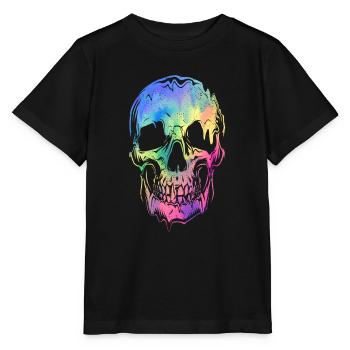 Colorful Skull Halloween Skeleton Rainbow - Stanley/Stella MINI CREATOR Kids’ T-Shirt - black - Front - Mikhail (115cm)