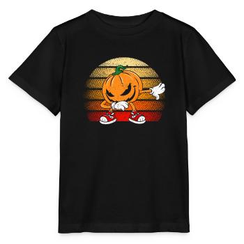 Halloween Dabbing Creepy Pumpkin Jack O Lantern - Stanley/Stella MINI CREATOR Kids’ T-Shirt - black - Front - Mikhail (115cm)
