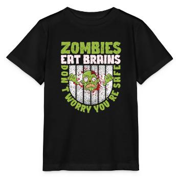 Halloween Zombie Zombies Eat Brains None - Stanley/Stella MINI CREATOR Kids’ T-Shirt - black - Front - Mikhail (115cm)