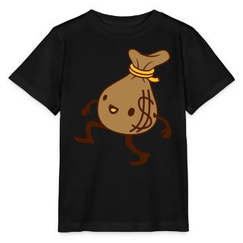 Comic lebendiger Geld Sack - Stanley/Stella Kinder T-Shirt MINI CREATOR  - Schwarz - Vorne - Mikhail (115cm)