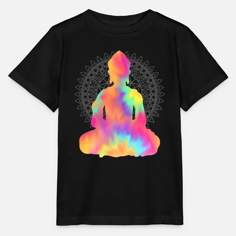 Buddha TieDye - Stanley/Stella MINI CREATOR Kids’ T-Shirt - black