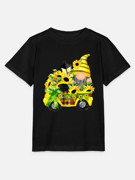 Camion Tournesol Clipart Gnome - T-shirt bio MINI CREATOR Stanley/Stella Enfant - noir