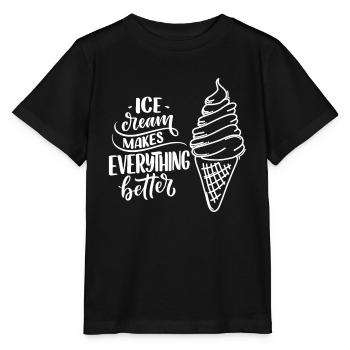 Ice cream makes everything better - T-shirt bio MINI CREATOR Stanley/Stella Enfant - noir - Devant - Mikhail (115cm)