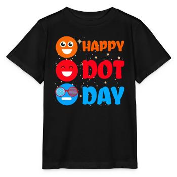 Cute Dot Pattern Colorful Smile Happy Dot Day - Stanley/Stella Kinder T-Shirt MINI CREATOR  - Schwarz - Vorne - Mikhail (115cm)
