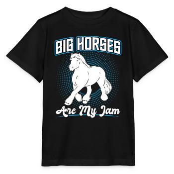 Les grands chevaux sont ma passion - Clydesdale - T-shirt bio MINI CREATOR Stanley/Stella Enfant - noir - Devant - Mikhail (115cm)