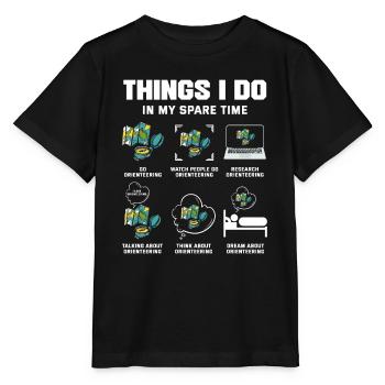 Ce que je fais dans mon temps libre Course d’orientation - T-shirt bio MINI CREATOR Stanley/Stella Enfant - noir - Devant - Mikhail (115cm)
