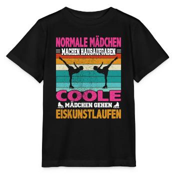 Normale Mädchen Hausaufgaben coole Eiskunstlauf - Stanley/Stella Kinder T-Shirt MINI CREATOR  - Schwarz - Vorne - Mikhail (115cm)