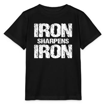 Iron Sharpens Iron Christian Workout Iron - T-shirt bio MINI CREATOR Stanley/Stella Enfant - noir - Devant - Mikhail (115cm)