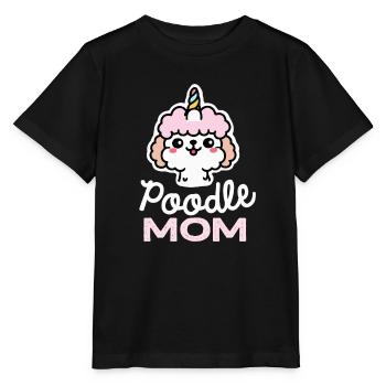 Caniche Mama Licorne Chien Rétro - T-shirt bio MINI CREATOR Stanley/Stella Enfant - noir - Devant - Mikhail (115cm)