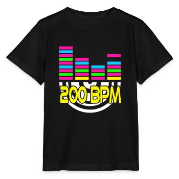 200 BPM Awesome Techno Music Lover Designs - T-shirt bio MINI CREATOR Stanley/Stella Enfant - noir - Devant - Mikhail (115cm)