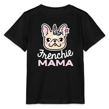 Frenchie Mama Unicorn Hund Geschenk Französische B - Stanley/Stella Kinder T-Shirt MINI CREATOR  - Schwarz - Vorne - Mikhail (115cm)