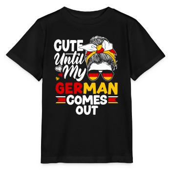 Allemand Allemagne Drapeau allemand mignon jusqu’à mon allemand - T-shirt bio MINI CREATOR Stanley/Stella Enfant - noir - Devant - Mikhail (115cm)