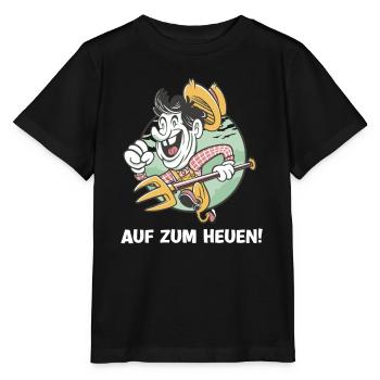 Bauer Landwirt Auf zum Heuen Heuernte Heugabel - Stanley/Stella Kinder T-Shirt MINI CREATOR  - Schwarz - Vorne - Mikhail (115cm)