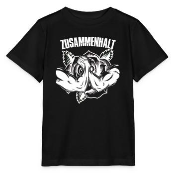 zusammenhalt mit rose in weiss - Stanley/Stella Kinder T-Shirt MINI CREATOR  - Schwarz - Vorne - Mikhail (115cm)