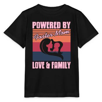Powered By Foster Mom Love & Family Retro Present - Stanley/Stella MINI CREATOR Kids’ T-Shirt - black - Front - Mikhail (115cm)