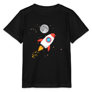 Rakete fliegt in den Weltall Babykleidung Kinder - Stanley/Stella Kinder T-Shirt MINI CREATOR  - Schwarz - Vorne - Mikhail (115cm)