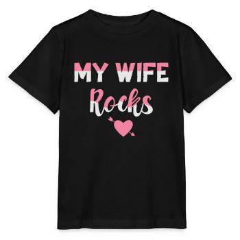 My wife shreds My wife rocks - Stanley/Stella MINI CREATOR Kids’ T-Shirt - black - Front - Mikhail (115cm)