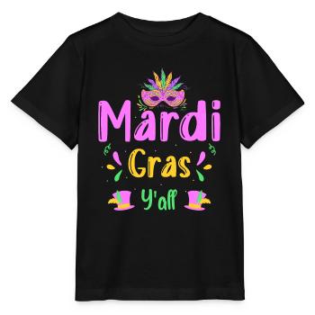 Mardi Gras Kostüm Mask - Stanley/Stella Kinder T-Shirt MINI CREATOR  - Schwarz - Vorne - Mikhail (115cm)