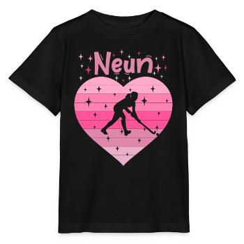 Hockeyspielerin 9. Geburtstag - Stanley/Stella Kinder T-Shirt MINI CREATOR  - Schwarz - Vorne - Mikhail (115cm)