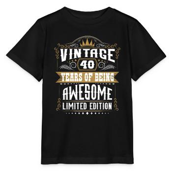 40 ans d’être génial 40 anniversaire 40 ans - T-shirt bio MINI CREATOR Stanley/Stella Enfant - noir - Devant - Mikhail (115cm)