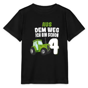 Aus Dem Weg Ich Bin Schon 4 Traktor Geburtstag Kin - Stanley/Stella Kinder T-Shirt MINI CREATOR  - Schwarz - Vorne - Mikhail (115cm)