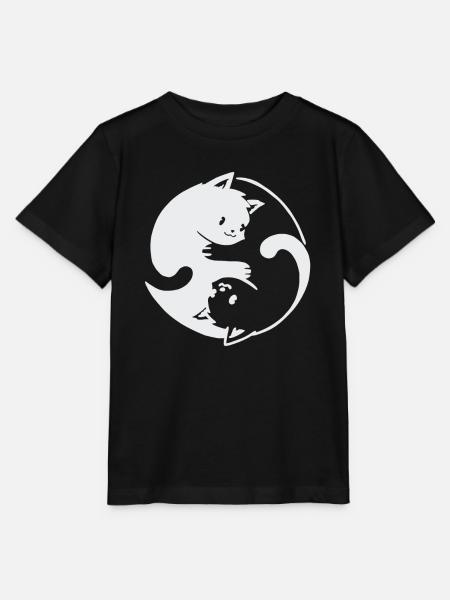 Yin Yang Katzen Design - Stanley/Stella Kinder T-Shirt MINI CREATOR - Schwarz