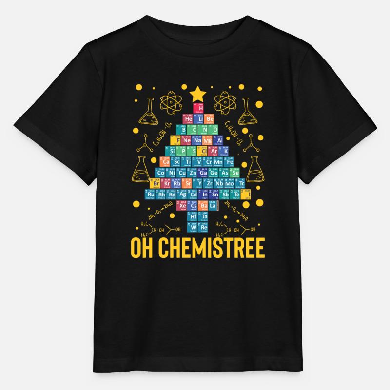 Oh Chemistree Science Arbre de Noël Chimie - T-shirt bio MINI CREATOR Stanley/Stella Enfant - noir