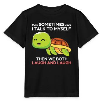 Drôle de tortue de mer Tortue de mer Eau de mer - T-shirt bio MINI CREATOR Stanley/Stella Enfant - noir - Devant - Mikhail (115cm)