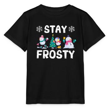 Drôle de pyjama de Noël Cool Bonhomme de Neige Noël - T-shirt bio MINI CREATOR Stanley/Stella Enfant - noir - Devant - Mikhail (115cm)