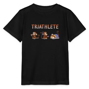 triathlete Gamer Affe essen, gaming, schlafen - Stanley/Stella Kinder T-Shirt MINI CREATOR  - Schwarz - Vorne - Mikhail (115cm)