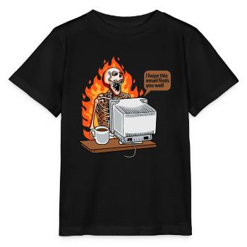 Gesättigter Kaffee bei der Arbeit Neue E-Mail - Stanley/Stella Kinder T-Shirt MINI CREATOR  - Schwarz - Vorne - Mikhail (115cm)