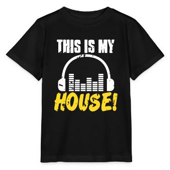 C’est ma maison! Cool Retro DJ Deejay Lover - T-shirt bio MINI CREATOR Stanley/Stella Enfant - noir - Devant - Mikhail (115cm)