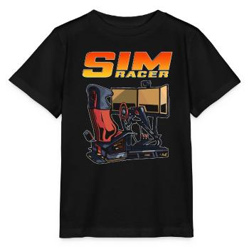 Sim Racer Driving Simulator Driver Gamer - Stanley/Stella MINI CREATOR Kids’ T-Shirt - black - Front - Mikhail (115cm)