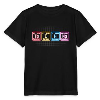 Electronic Music Techno Periodic Table DJ - Stanley/Stella MINI CREATOR Kids’ T-Shirt - black - Front - Mikhail (115cm)