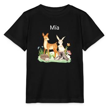 Animal deer rabbit hedgehog Mia - Stanley/Stella MINI CREATOR Kids’ T-Shirt - black - Front - Mikhail (115cm)