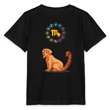 Funny Dog Lover Horoscope Scorpio Zodiac Pet Lover - Stanley/Stella MINI CREATOR Kids’ T-Shirt - black - Front - Mikhail (115cm)