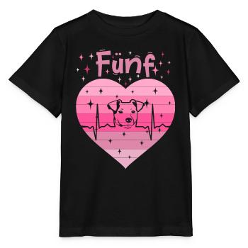 5. Geburtstag Hund Frauchen Mädchen Tochter - Stanley/Stella Kinder T-Shirt MINI CREATOR  - Schwarz - Vorne - Mikhail (115cm)