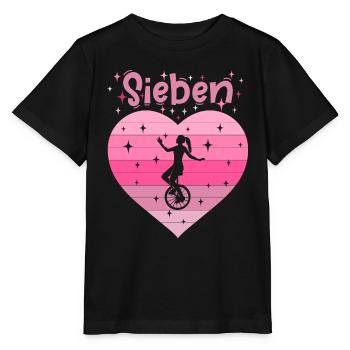 7. Geburtstag Einrad fahren Mädchen Tochter - Stanley/Stella Kinder T-Shirt MINI CREATOR  - Schwarz - Vorne - Mikhail (115cm)