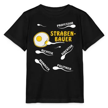 STRAßENBAUER - Stanley/Stella Kinder T-Shirt MINI CREATOR  - Schwarz - Vorne - Mikhail (115cm)