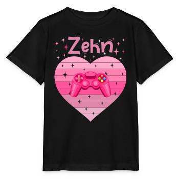 Mädchen Tochter 10. Geburstag Gaming Controller - Stanley/Stella Kinder T-Shirt MINI CREATOR  - Schwarz - Vorne - Mikhail (115cm)