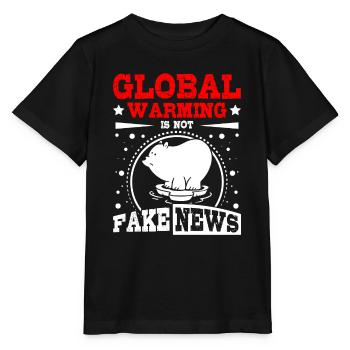 Global warming is not fake newas - Stanley/Stella Kinder T-Shirt MINI CREATOR  - Schwarz - Vorne - Mikhail (115cm)