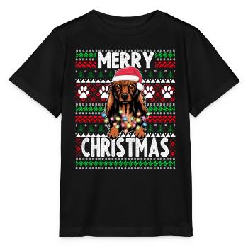 Süßer Hund Pyjama - Langer Mantel Dackel Hund Liebhaber Ch - Stanley/Stella Kinder T-Shirt MINI CREATOR  - Schwarz - Vorne - Mikhail (115cm)