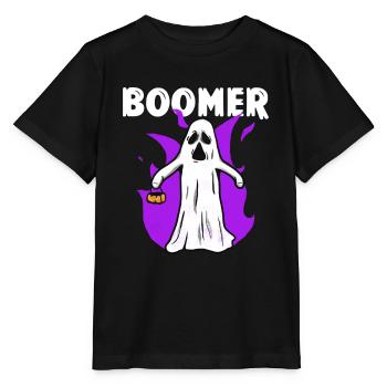 BOOMER Geist *Happy Halloween* - Stanley/Stella Kinder T-Shirt MINI CREATOR  - Schwarz - Vorne - Mikhail (115cm)