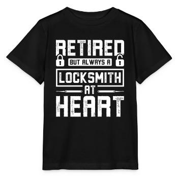 Retraité mais toujours serrurier dans l’âme - T-shirt bio MINI CREATOR Stanley/Stella Enfant - noir - Devant - Mikhail (115cm)